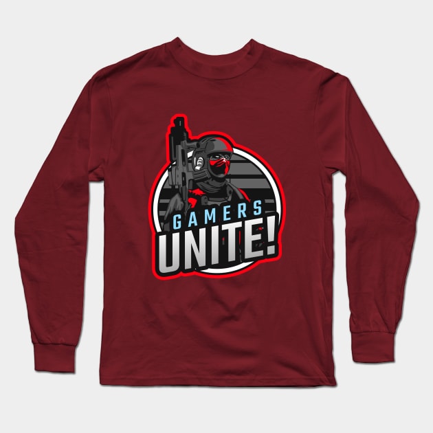 Gamers Unite! Long Sleeve T-Shirt by SureFireDesigns